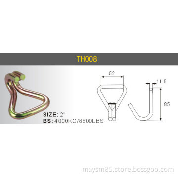 Heavy Duty Durable Steel Ratchet Double J Hooks 2" 2T/3T4T/5T